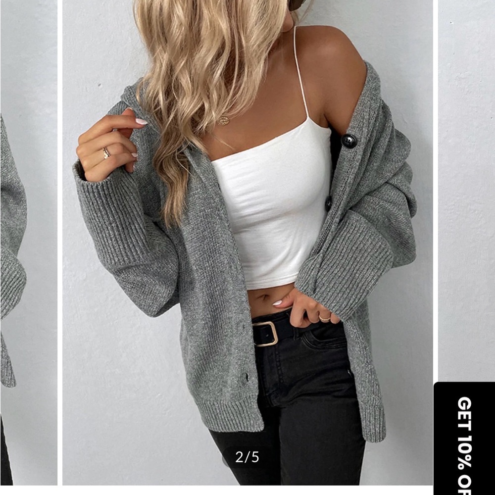 NWT Commense Button Drawstring Hooded Sweater NWT - image 7